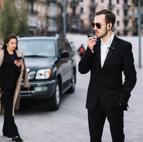 Security Guard in a Black Suit